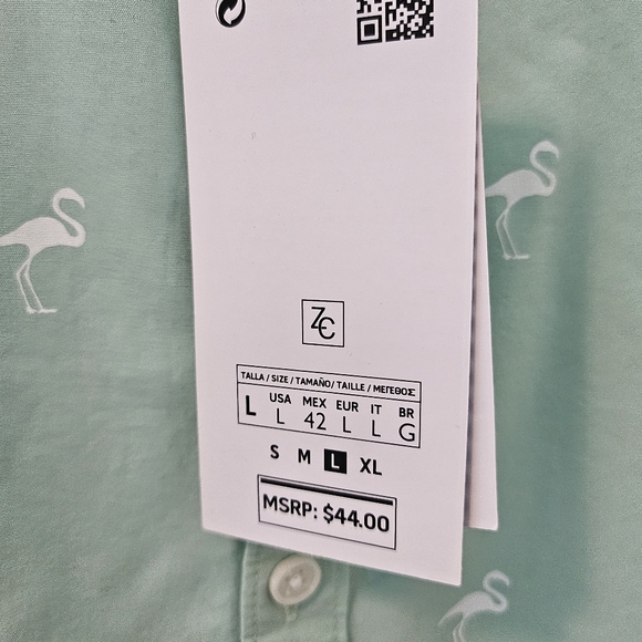 Zip code Size Large Men's Short Sleeve Shirt. NWT Size Large. - Picture 3 of 4